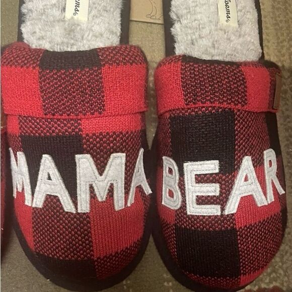 Dearfoams Women's Buffalo Check Mama Bear Mom Clog House Slippers NWT - Picture 6 of 9